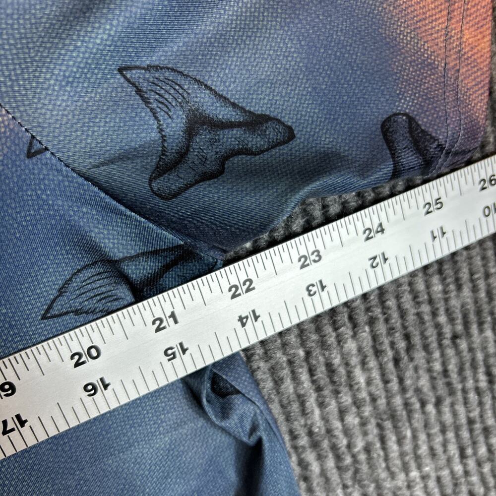 Flomotion Mens Performance Polo Shirt Size Large Sharks Tooth Print Golf Preppy - Picture 8 of 9